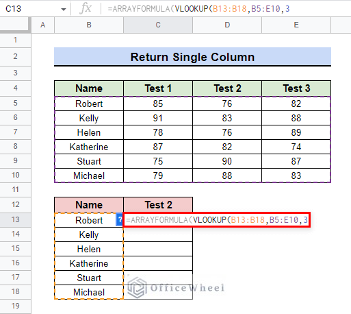 input column number