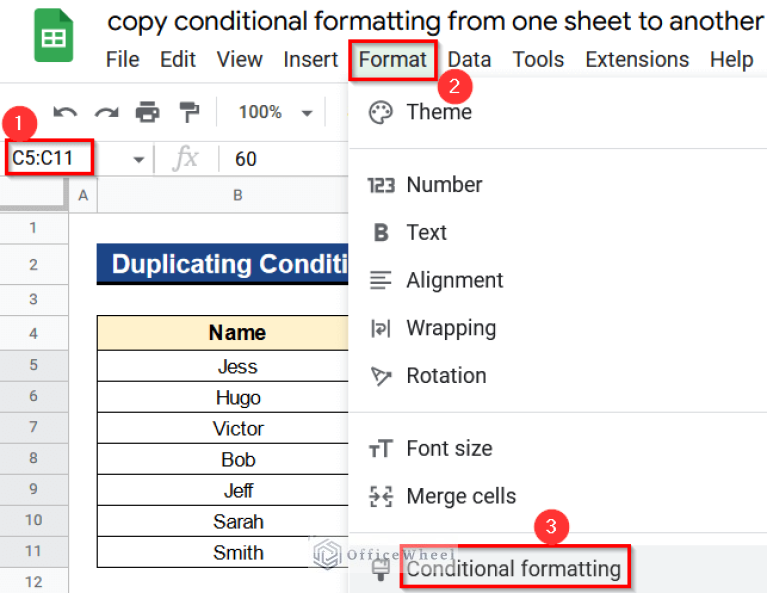 How to Copy Conditional Formatting from One Sheet to Another in Google