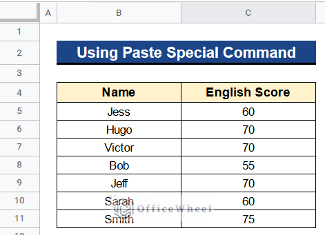 Using Paste Special Command to Copy Conditional Formatting from One Sheet to Another Google Sheets