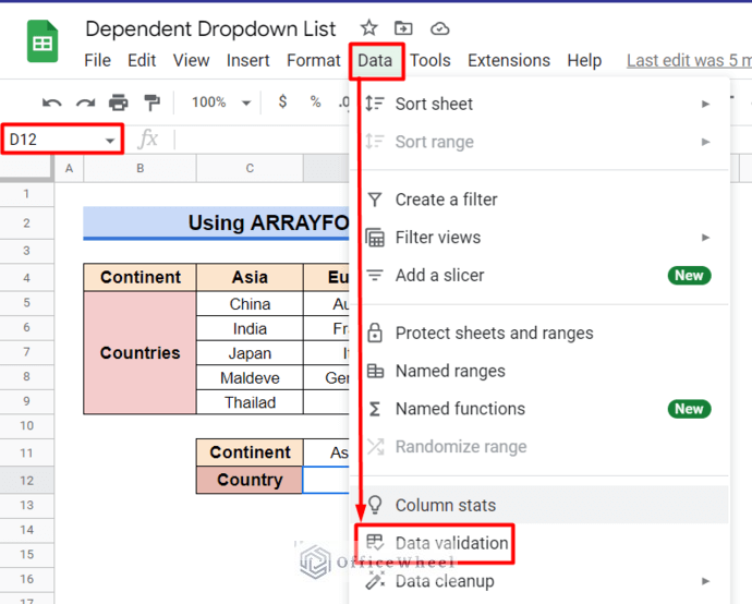Use ARRAYFORMULA Function to Make Dependent Dropdown Lists in Google Sheets