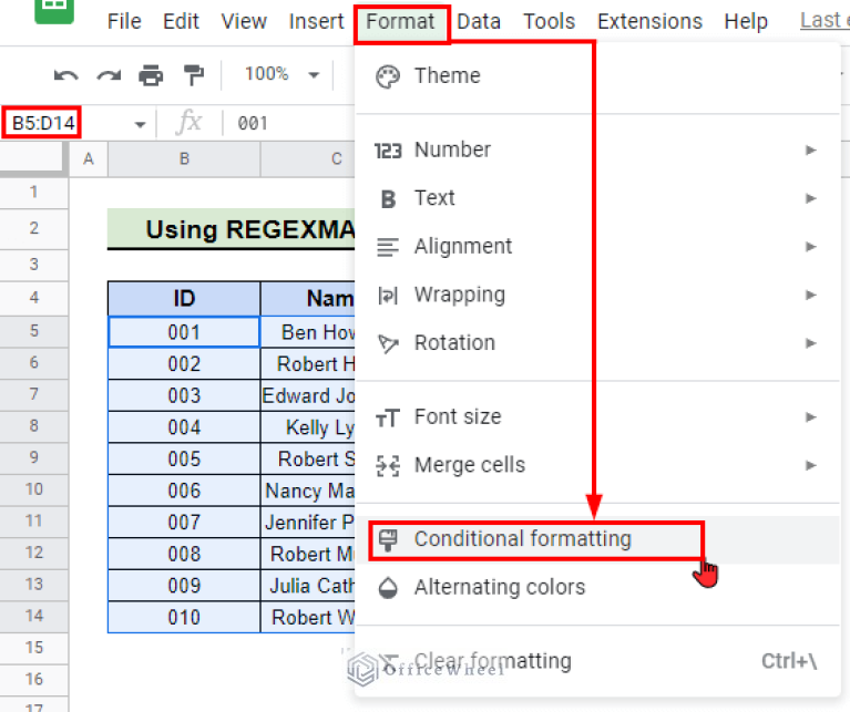 Highlight Row If Cell Contains Text with Conditional Formatting in
