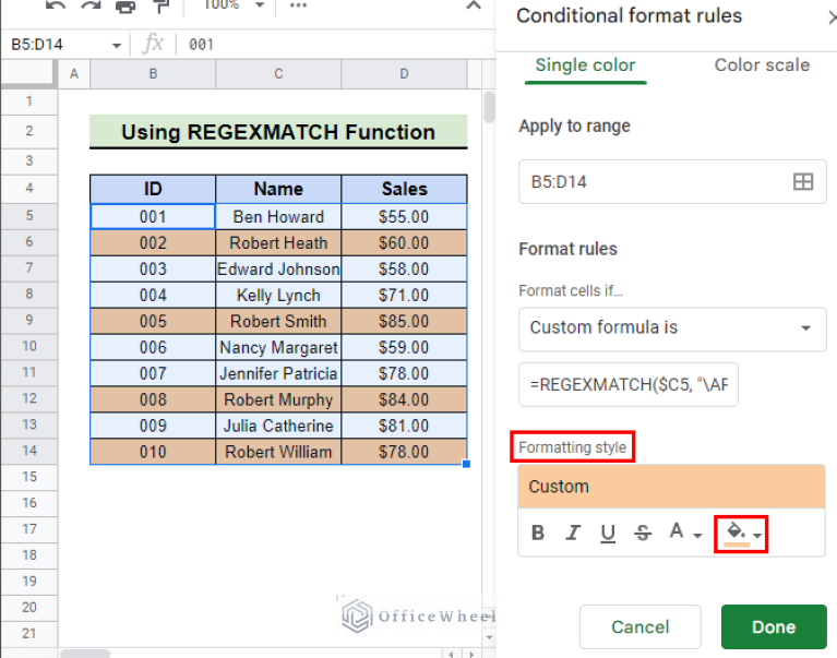 Highlight Row If Cell Contains Text with Conditional Formatting in