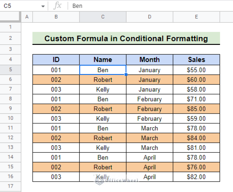 if cell contains text then highlight row google sheets