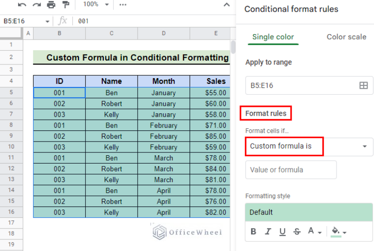 Highlight Row If Cell Contains Text with Conditional Formatting in