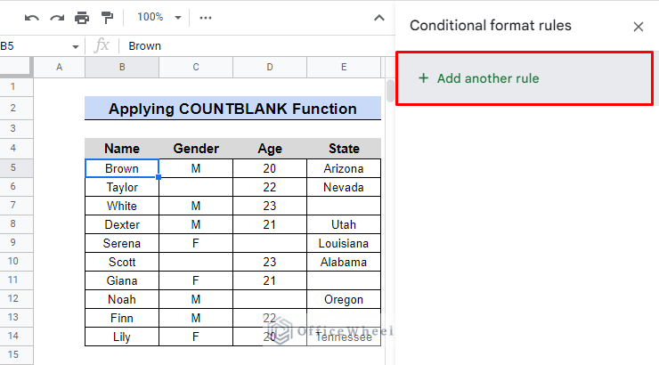 step 2 appearance of conditional format feature 
