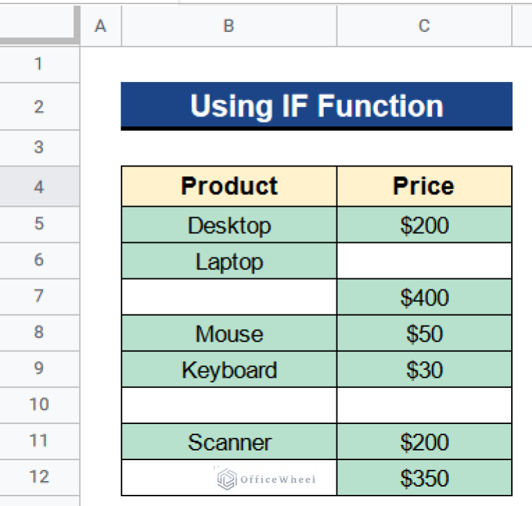 How to Highlight Row If Cell Is Not Empty in Google Sheets