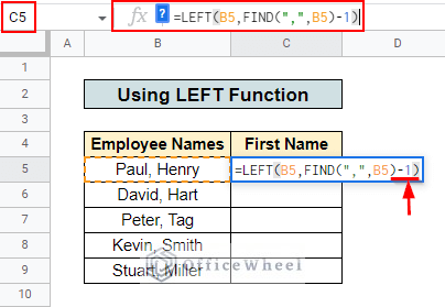 final formula to remove text after character in google sheets using left function