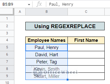 regexreplace dataset to remove text after character in google sheets