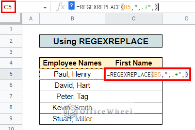 final formula for regexreplace to remove text after character in google sheets