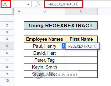 input regexextract to remove data after character in google sheets