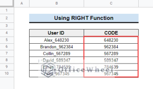 How to Use RIGHT Function in Google Sheets (6 Suitable Examples)