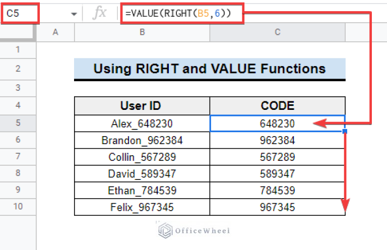 How to Use RIGHT Function in Google Sheets (6 Suitable Examples)