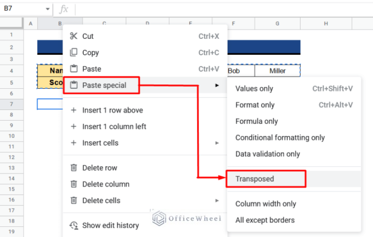 Transpose Multiple Rows into One Column in Google Sheets