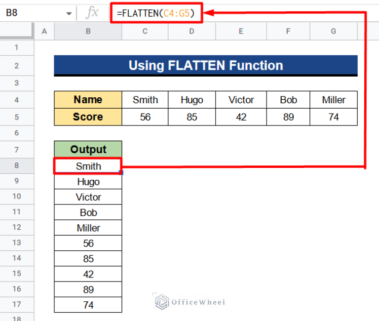 Transpose Multiple Rows into One Column in Google Sheets