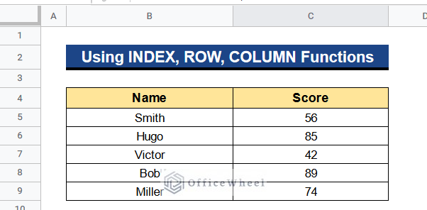 How to Transpose Every n Row in Google Sheets by INDEX, ROW and COLUMN Functions