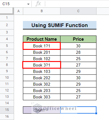 dataset for using wildcards to sum with sumif function for How to Use Wildcard with IF Condition in Google Sheets