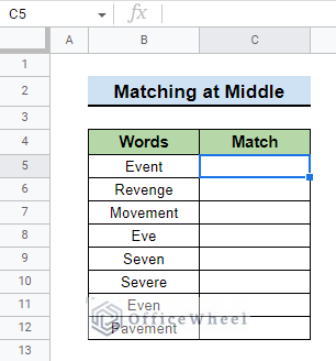 dataset for matching text at middle with wildcards using if function