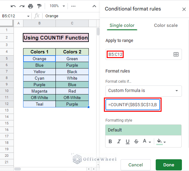 Highlight Duplicates In Two Columns In Google Sheets 2 Ways highlight-duplicates-in-two-columns-in-google-sheets-2-ways