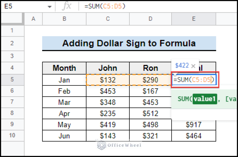 how-to-add-dollar-sign-in-google-sheets-2-suitable-examples