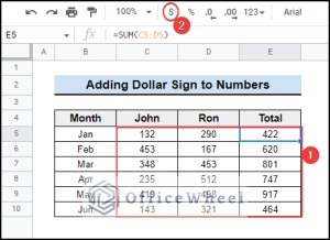 How to Add Dollar Sign in Google Sheets (2 Suitable Examples)