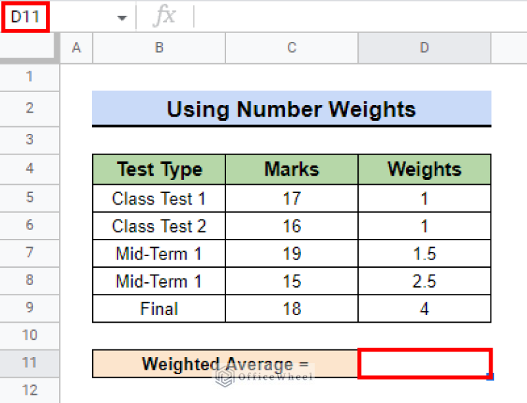 How to Calculate Weighted Average in Google Sheets
