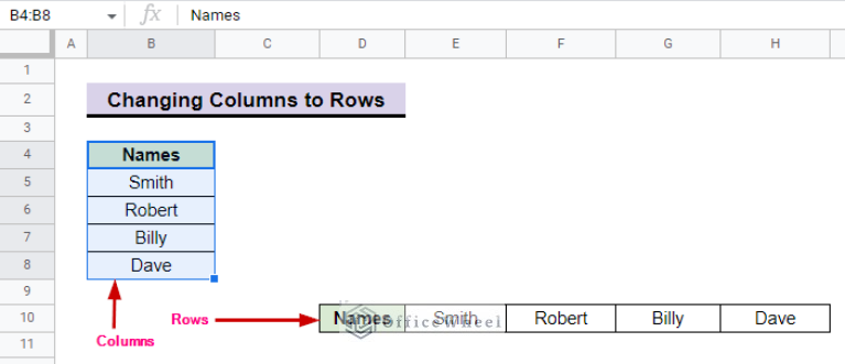 how-to-change-columns-to-rows-in-google-sheets-3-easy-ways