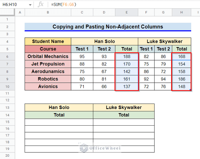 How to Copy and Paste Multiple Columns in Google Sheets