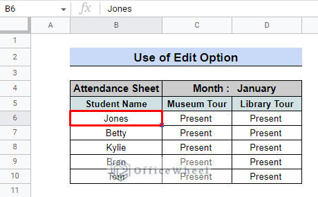 How to copy and paste using edit option in google sheets database