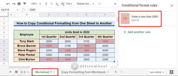 How to Copy Conditional Formatting from One Sheet to Another