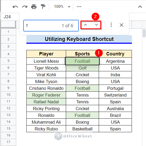 How to Use Keyboard Shortcut to Search in Google Sheets