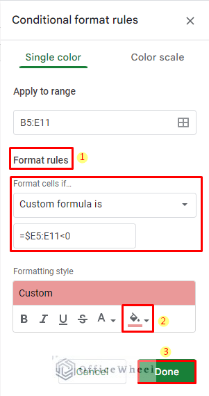 how to apply Conditional Formatting to highlight a row in Google Sheets