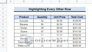How to Highlight Every Other Row in Google Sheets (2 Methods)