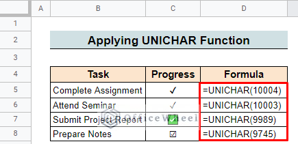 How to Insert Check Symbol in Google Sheets (8 Effective Ways)