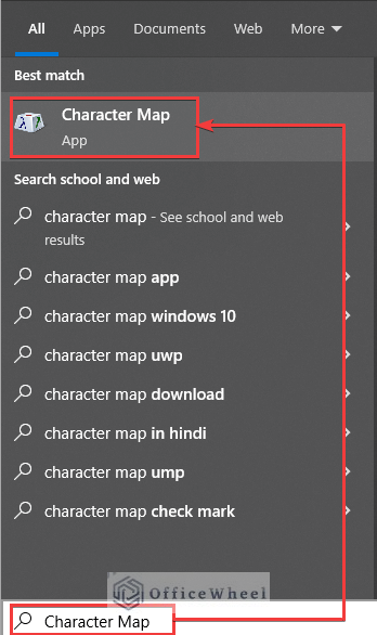 Utilizing Character Map to insert degree symbol