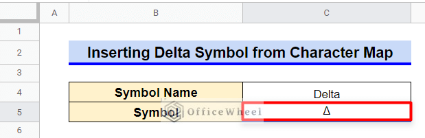 Pasting Delta Symbol copied from Character Map