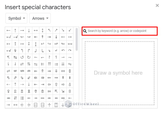 Special Characters in Google Docs