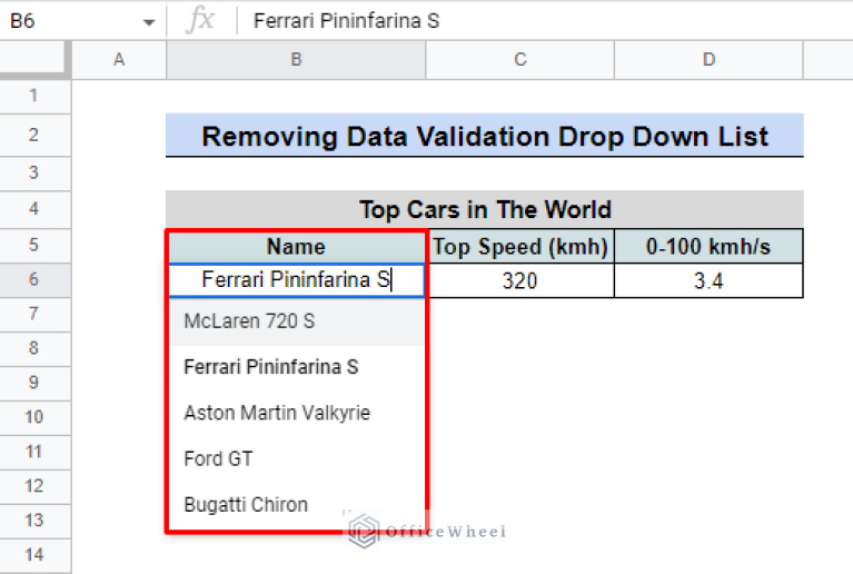 Remove Data Validation In Google Sheets