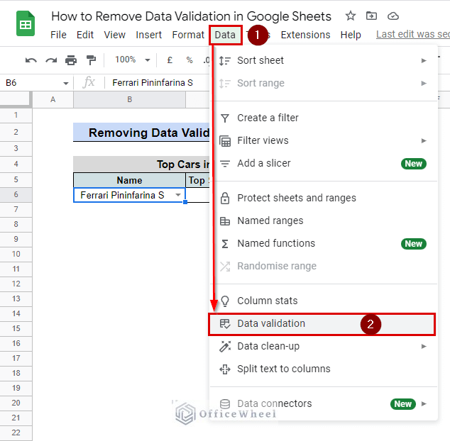  How To Remove Data Validation In Google Sheets OfficeWheel