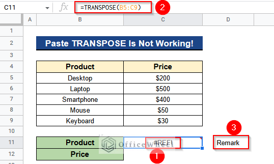 What to Do When Paste Transpose Is Not Working in Google Sheets?