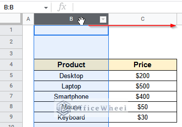 How to Switch Columns in Google Sheets