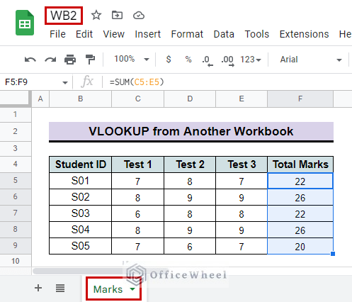 second worksheet for how to vlookup from another workbook in google sheets