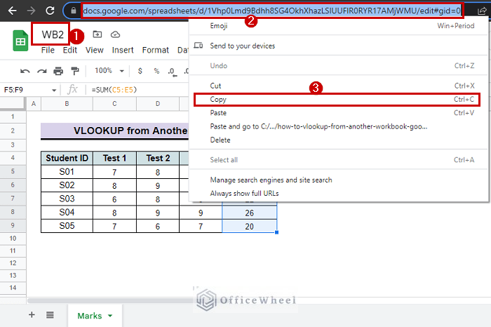 copying workbook URL for importing data