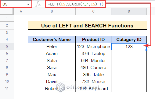 Search and Return Characters from Texts in google sheets