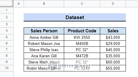 sumif wildcard in google sheets