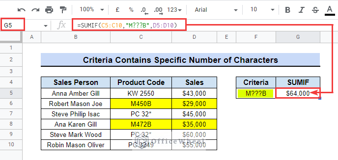 Criteria with Wildcard and Cell Reference