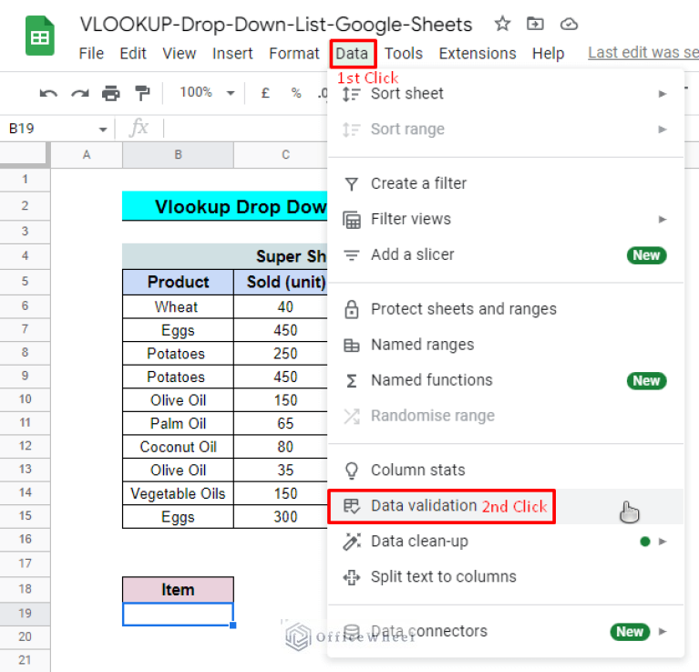 How to Use VLOOKUP with Drop Down List in Google Sheets