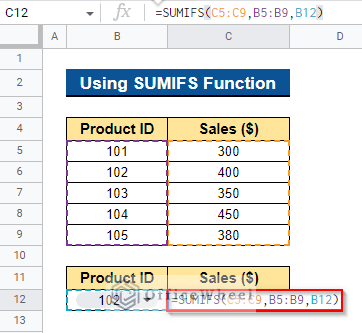 Using SUMIFS Function as an Alternative to VLOOKUP in Google Sheets
