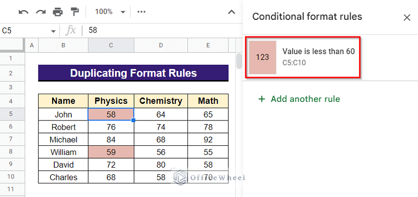 Duplicating Conditional Format Rules to Copy Conditional Formatting Rules in Google Sheets