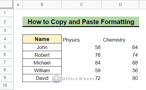 How to Copy and Paste Formatting in Google Sheets
