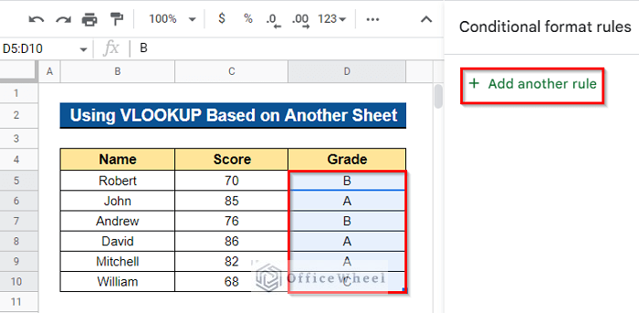Using VLOOKUP for Conditional Formatting Based on Another Sheet in Google Sheets